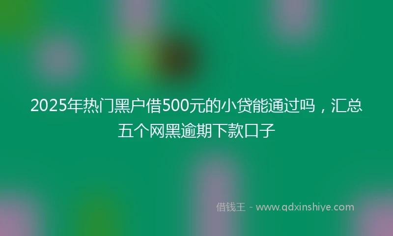 2025年热门黑户借500元的小贷能通过吗，汇总五个网黑逾期下款口子