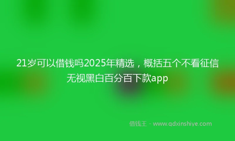 21岁可以借钱吗2025年精选，概括五个不看征信无视黑白百分百下款app
