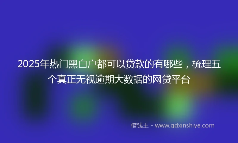 2025年热门黑白户都可以贷款的有哪些，梳理五个真正无视逾期大数据的网贷平台