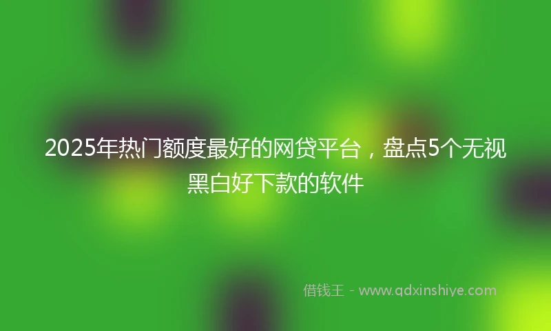 2025年热门额度最好的网贷平台，盘点5个无视黑白好下款的软件