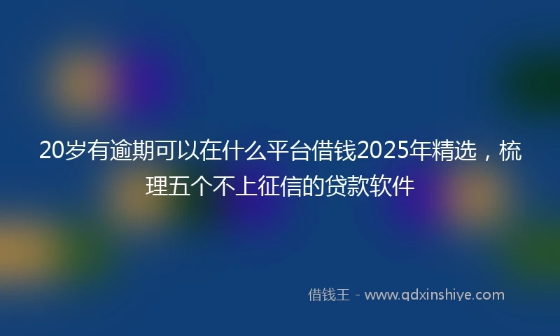 20岁有逾期可以在什么平台借钱2025年精选，梳理五个不上征信的贷款软件