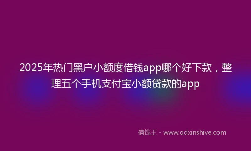 2025年热门黑户小额度借钱app哪个好下款，整理五个手机支付宝小额贷款的app