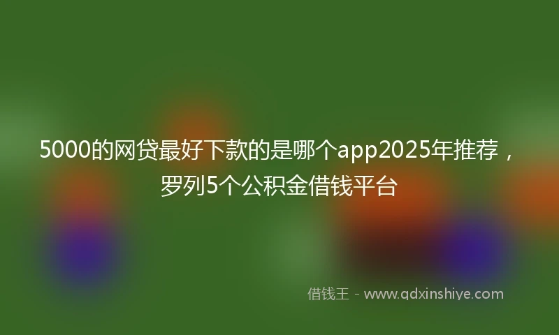 5000的网贷最好下款的是哪个app2025年推荐，罗列5个公积金借钱平台