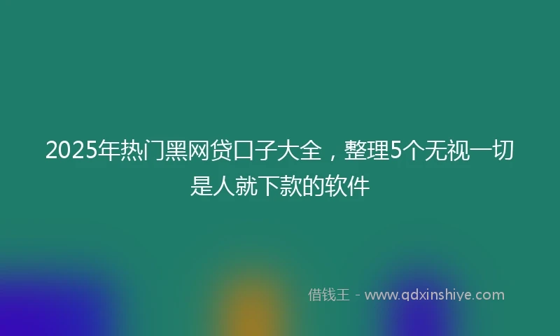 2025年热门黑网贷口子大全，整理5个无视一切是人就下款的软件