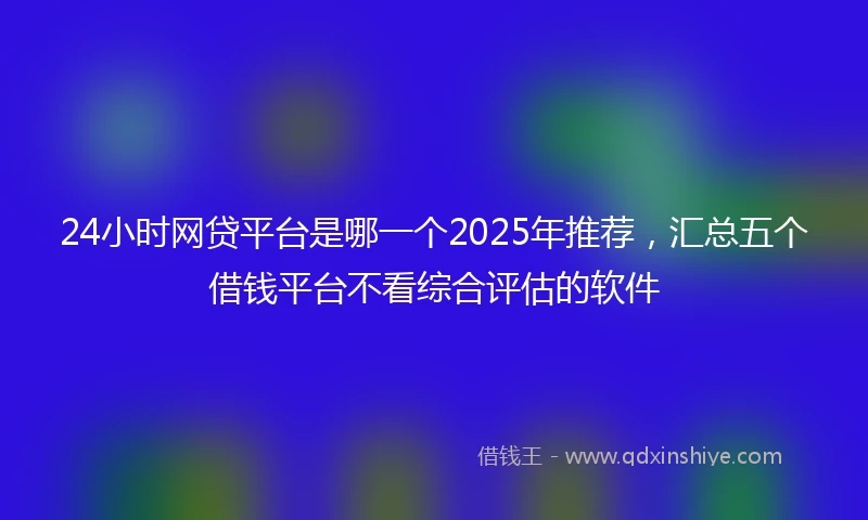 24小时网贷平台是哪一个2025年推荐，汇总五个借钱平台不看综合评估的软件