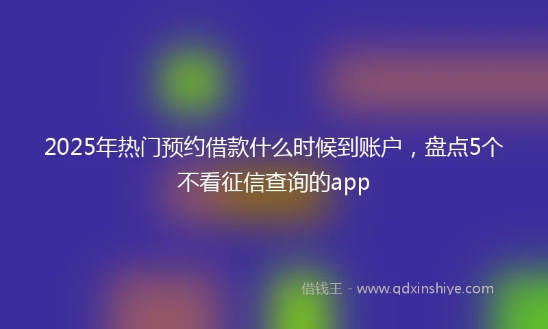 2025年热门预约借款什么时候到账户，盘点5个不看征信查询的app