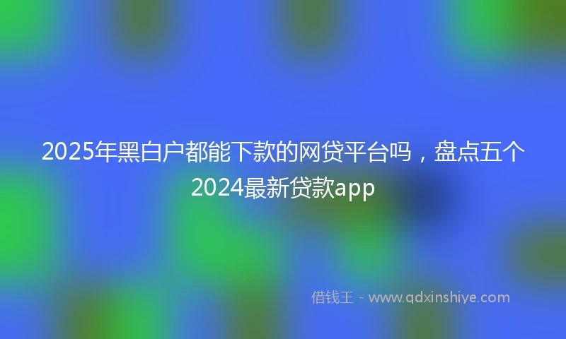 2025年黑白户都能下款的网贷平台吗,盘点五个2024最新贷款app