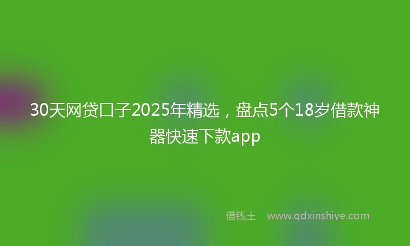 30天网贷口子2025年精选，盘点5个18岁借款神器快速下款app