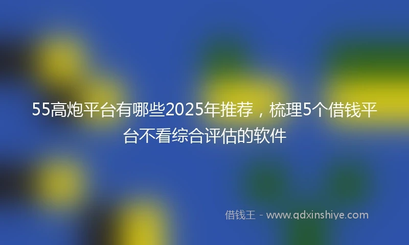 55高炮平台有哪些2025年推荐，梳理5个借钱平台不看综合评估的软件