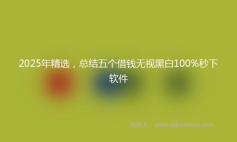 2025年精选，总结五个借钱无视黑白100%秒下软件
