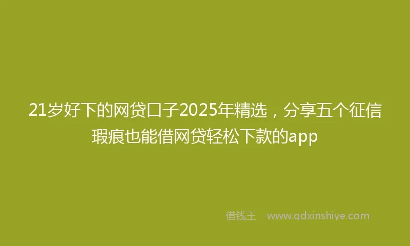 21岁好下的网贷口子2025年精选，分享五个征信瑕疵也能借网贷轻松下款的app