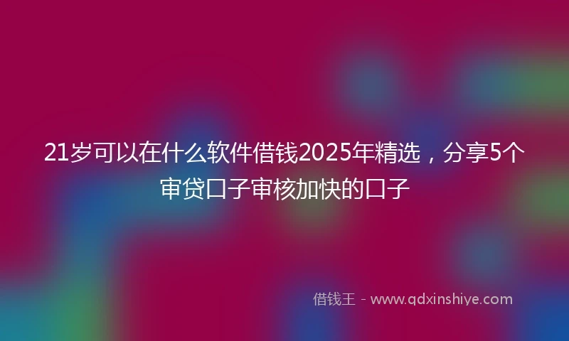 21岁可以在什么软件借钱2025年精选，分享5个审贷口子审核加快的口子