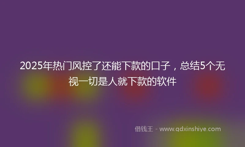 2025年热门风控了还能下款的口子，总结5个无视一切是人就下款的软件