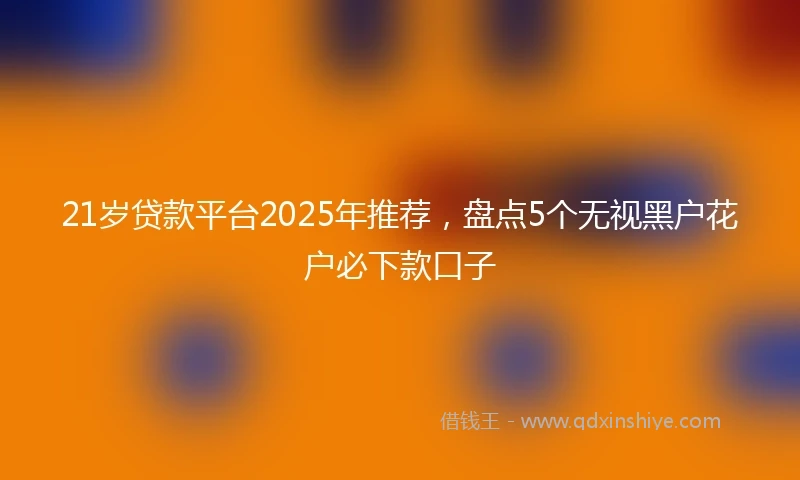 21岁贷款平台2025年推荐，盘点5个无视黑户花户必下款口子