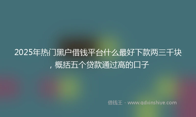 2025年热门黑户借钱平台什么最好下款两三千块，概括五个贷款通过高的口子