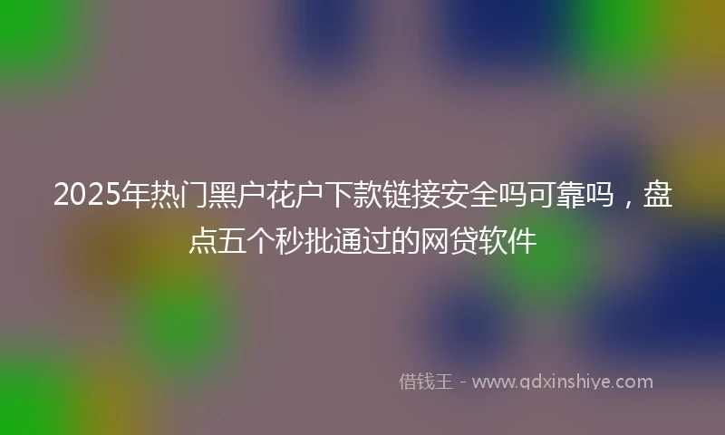 2025年热门黑户花户下款链接安全吗可靠吗，盘点五个秒批通过的网贷软件