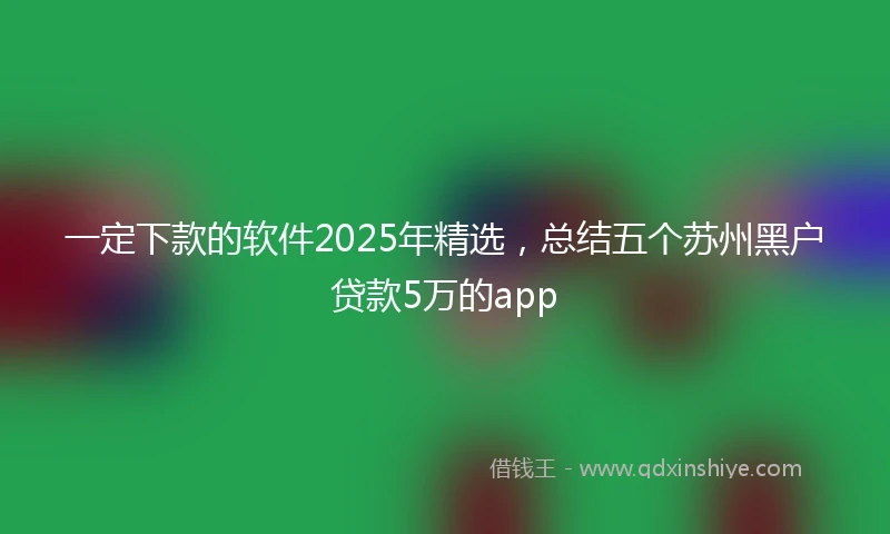 一定下款的软件2025年精选，总结五个苏州黑户贷款5万的app