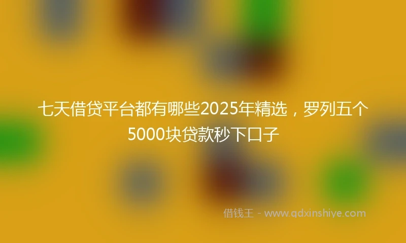 七天借贷平台都有哪些2025年精选，罗列五个5000块贷款秒下口子