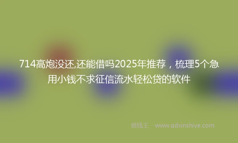 714高炮没还,还能借吗2025年推荐，梳理5个急用小钱不求征信流水轻松贷的软件