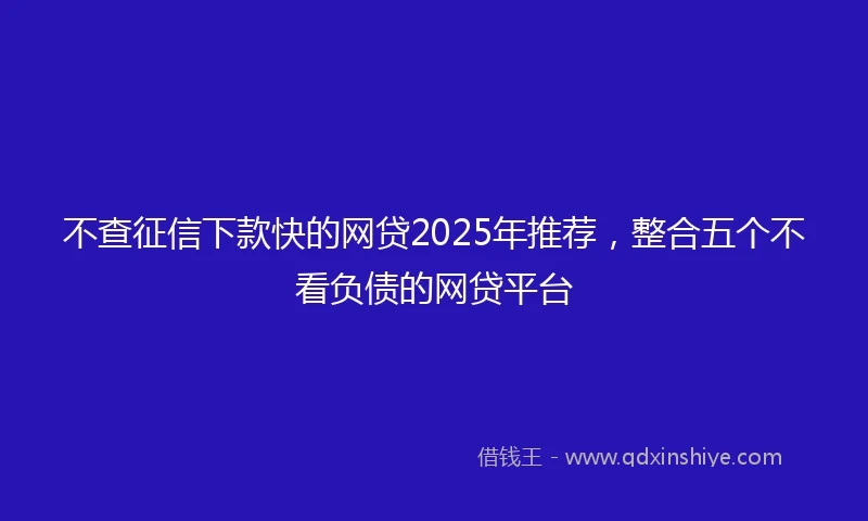 不查征信下款快的网贷2025年推荐，整合五个不看负债的网贷平台