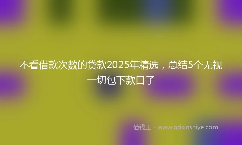不看借款次数的贷款2025年精选，总结5个无视一切包下款口子