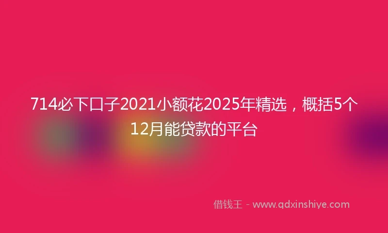 714必下口子2021小额花2025年精选，概括5个12月能贷款的平台