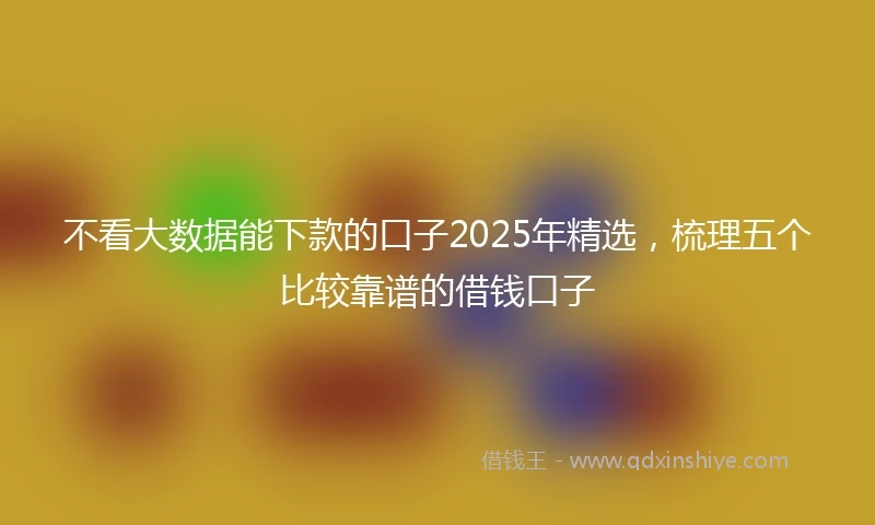 不看大数据能下款的口子2025年精选，梳理五个比较靠谱的借钱口子