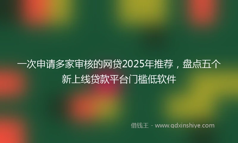 一次申请多家审核的网贷2025年推荐，盘点五个新上线贷款平台门槛低软件