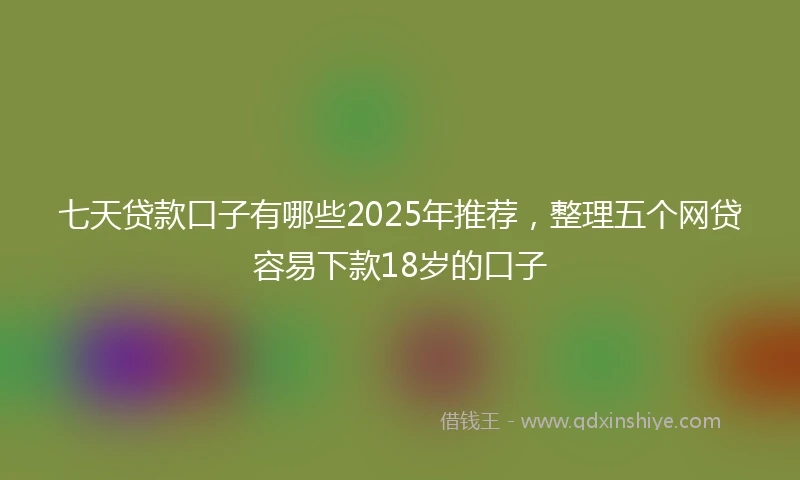 七天贷款口子有哪些2025年推荐，整理五个网贷容易下款18岁的口子
