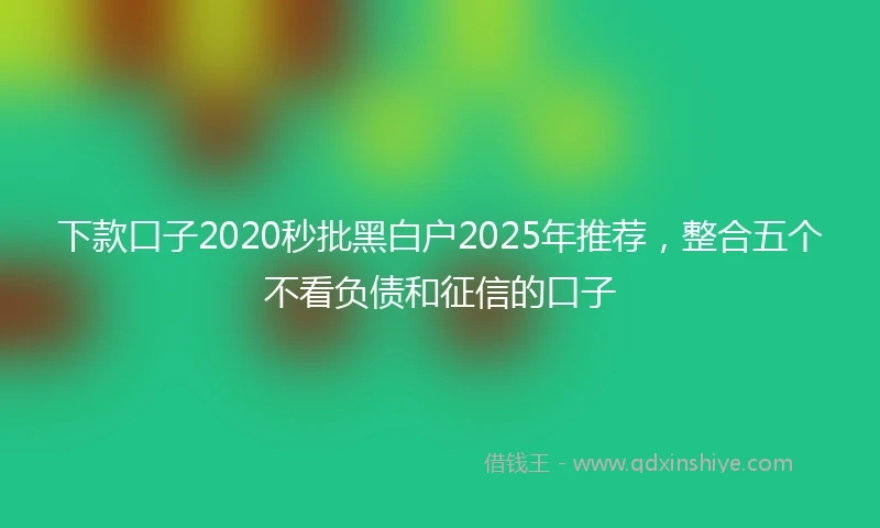 下款口子2020秒批黑白户2025年推荐，整合五个不看负债和征信的口子