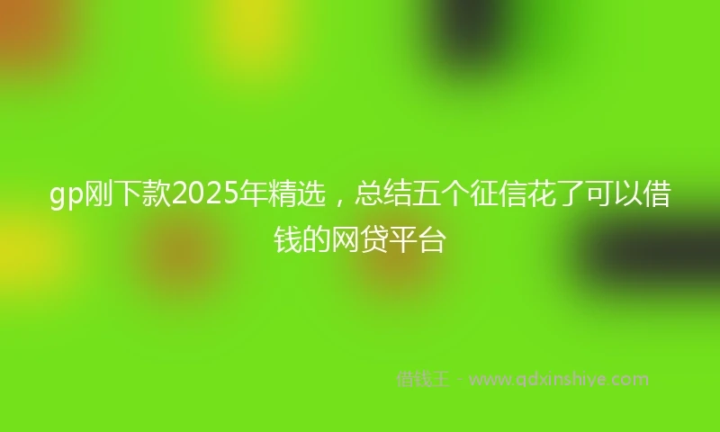 gp刚下款2025年精选，总结五个征信花了可以借钱的网贷平台