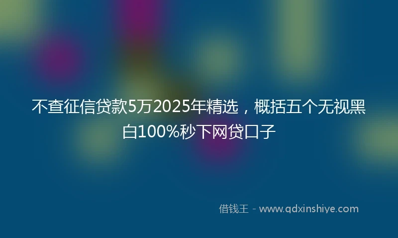 不查征信贷款5万2025年精选，概括五个无视黑白100%秒下网贷口子