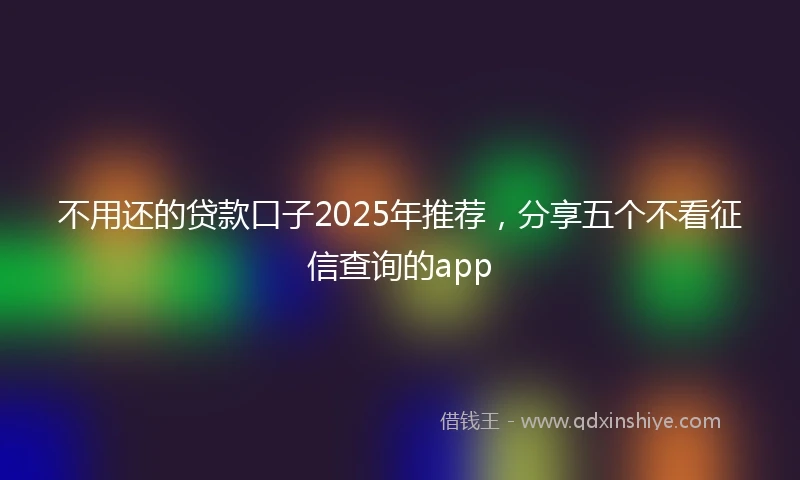 不用还的贷款口子2025年推荐，分享五个不看征信查询的app