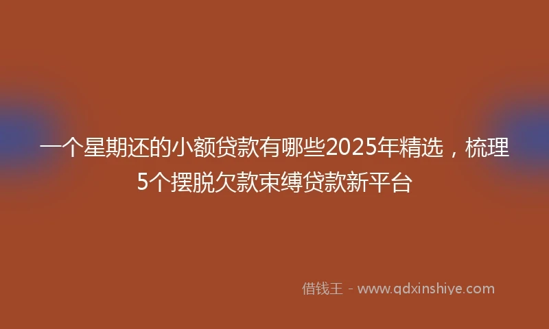 一个星期还的小额贷款有哪些2025年精选，梳理5个摆脱欠款束缚贷款新平台