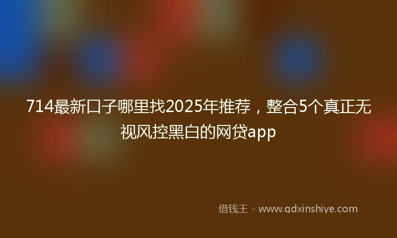 714最新口子哪里找2025年推荐，整合5个真正无视风控黑白的网贷app
