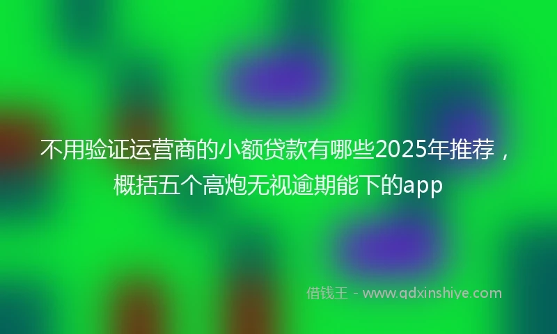 不用验证运营商的小额贷款有哪些2025年推荐，概括五个高炮无视逾期能下的app