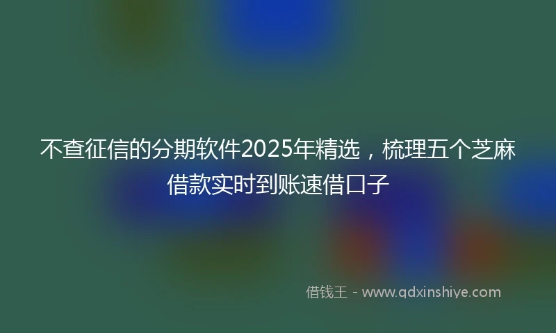 不查征信的分期软件2025年精选，梳理五个芝麻借款实时到账速借口子