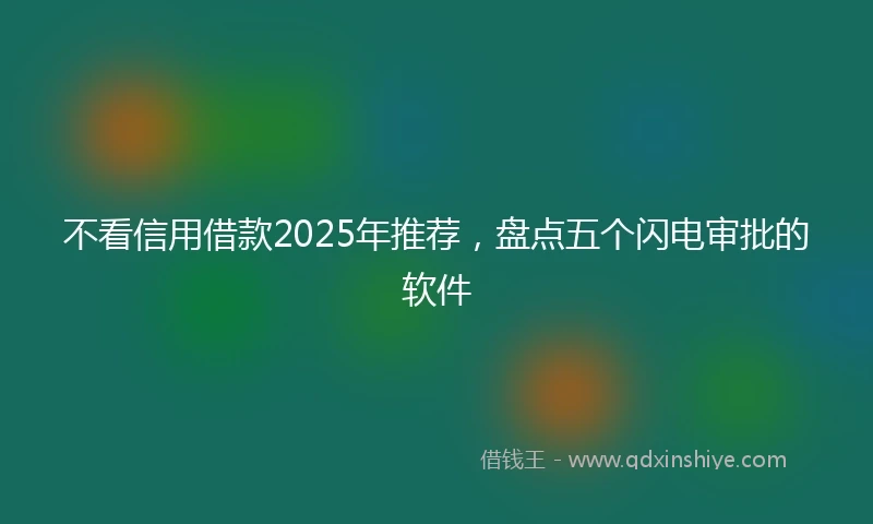 不看信用借款2025年推荐，盘点五个闪电审批的软件
