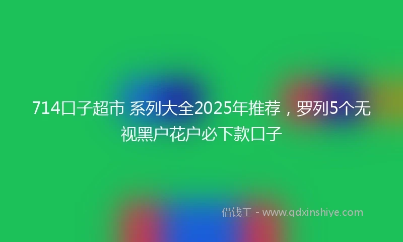 714口子超市 系列大全2025年推荐，罗列5个无视黑户花户必下款口子