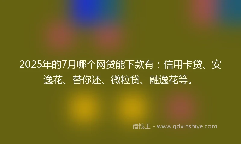 2025年的7月哪个网贷能下款有：信用卡贷、安逸花、替你还、微粒贷、融逸花等。
