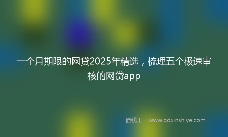 一个月期限的网贷2025年精选，梳理五个极速审核的网贷app