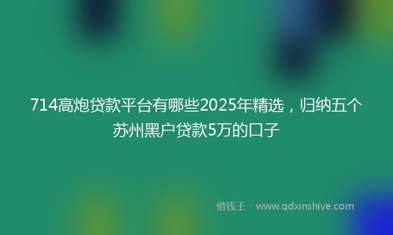 714高炮贷款平台有哪些2025年精选，归纳五个苏州黑户贷款5万的口子