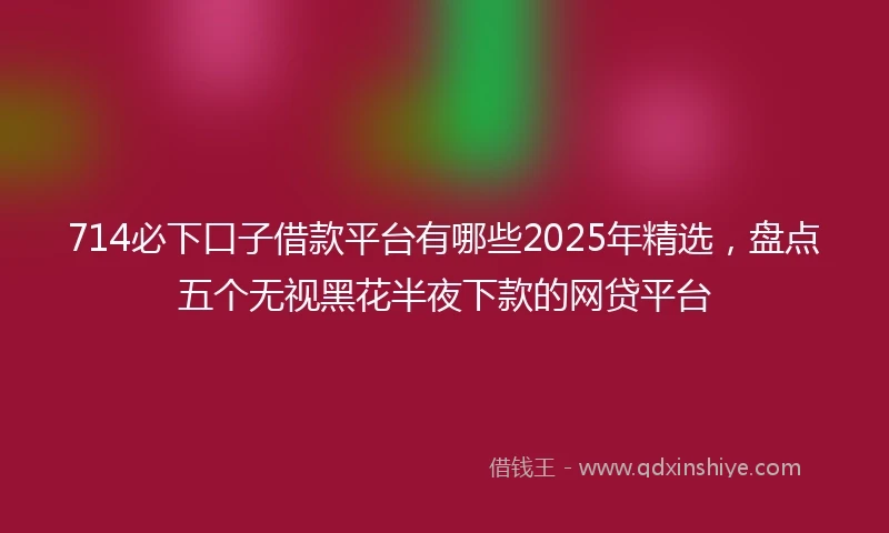 714必下口子借款平台有哪些2025年精选，盘点五个无视黑花半夜下款的网贷平台