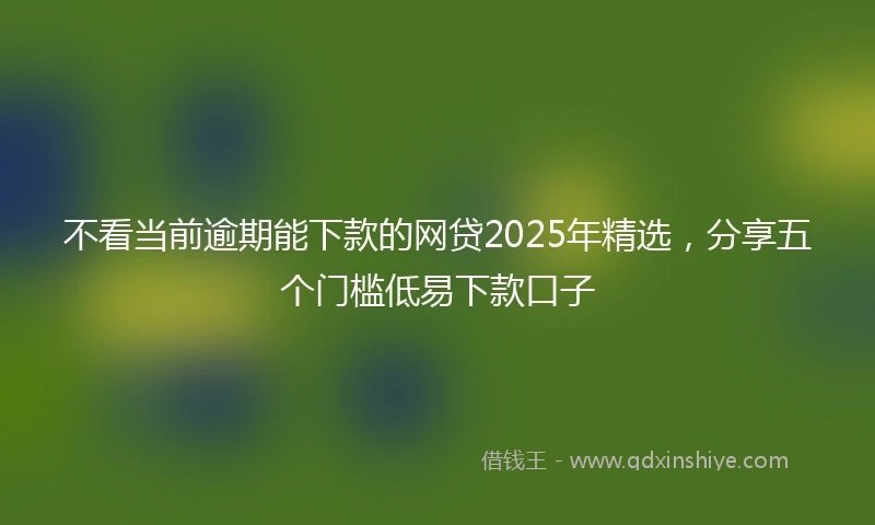 不看当前逾期能下款的网贷2025年精选，分享五个门槛低易下款口子