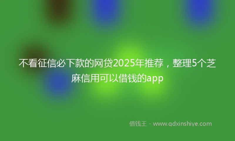 不看征信必下款的网贷2025年推荐，整理5个芝麻信用可以借钱的app