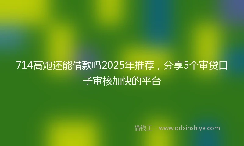 714高炮还能借款吗2025年推荐，分享5个审贷口子审核加快的平台