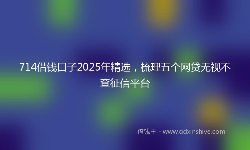 714借钱口子2025年精选，梳理五个网贷无视不查征信平台