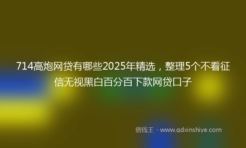 714高炮网贷有哪些2025年精选，整理5个不看征信无视黑白百分百下款网贷口子