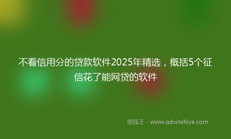 不看信用分的贷款软件2025年精选，概括5个征信花了能网贷的软件