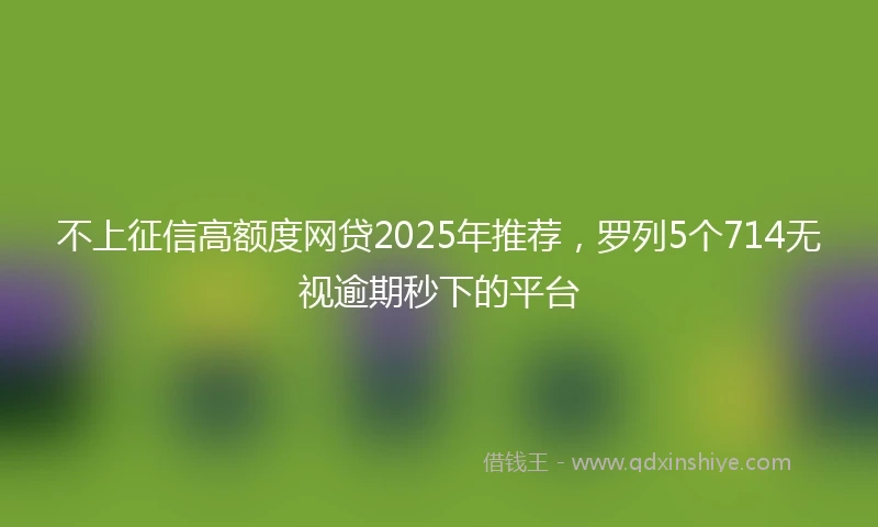 不上征信高额度网贷2025年推荐，罗列5个714无视逾期秒下的平台